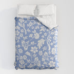 Vintage Style Chintz Florals On Blue Duvet Cover Gallery Image 6