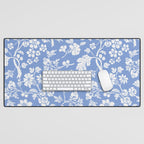 Vintage Style Chintz Florals On Blue Desk Mat Gallery Image 1