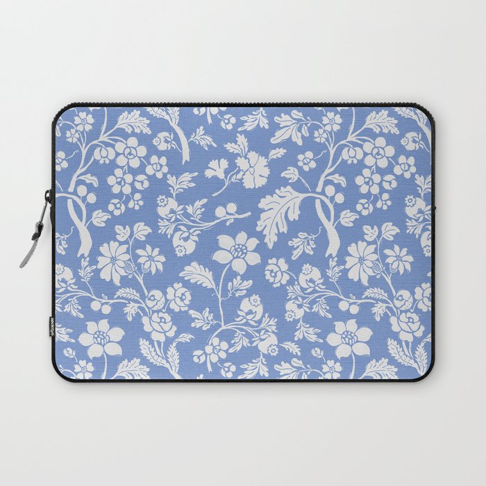 Vintage Style Chintz Florals On Blue Laptop Sleeve Gallery Image 1