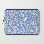 Vintage Style Chintz Florals On Blue Laptop Sleeve Gallery Image 1