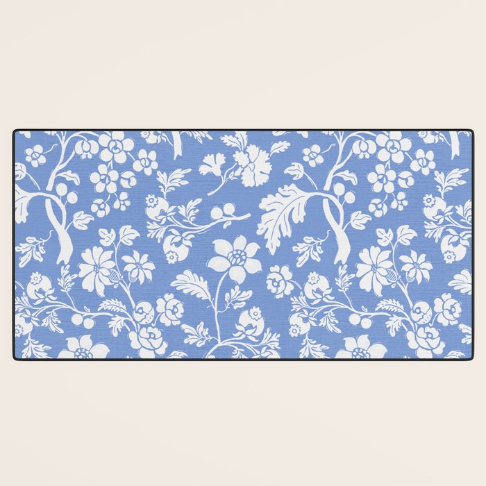 Vintage Style Chintz Florals On Blue Desk Mat Gallery Image 3