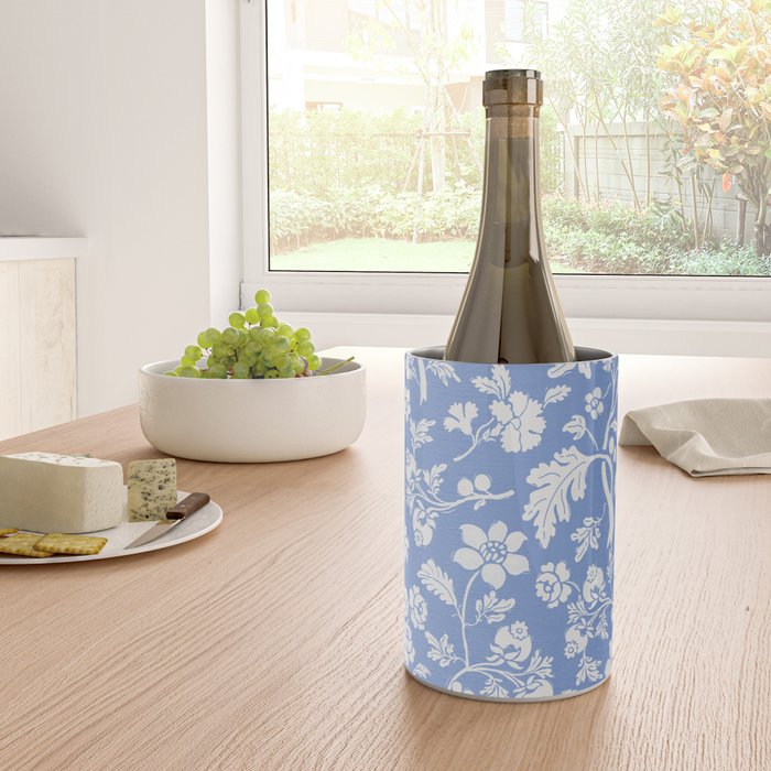Vintage Style Chintz Florals On Blue Wine Chiller Gallery Image 4