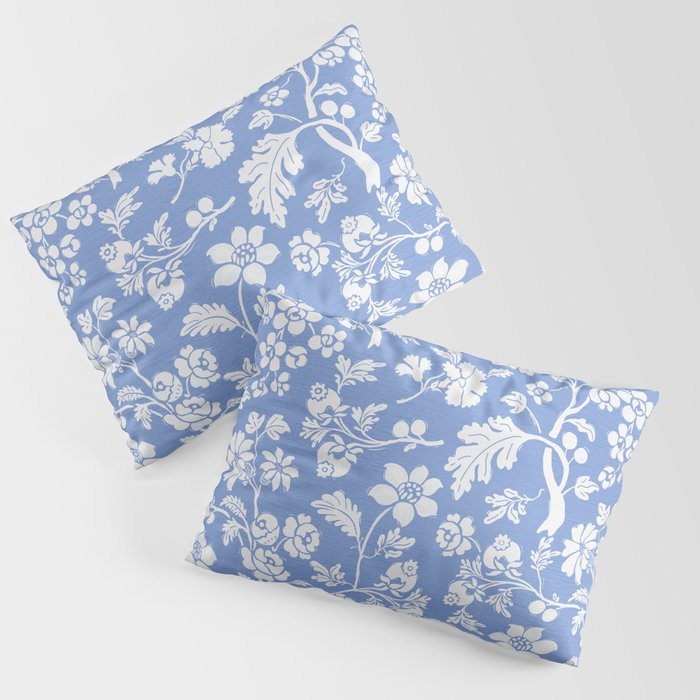 Vintage Style Chintz Florals On Blue Pillow Sham Gallery Image 3