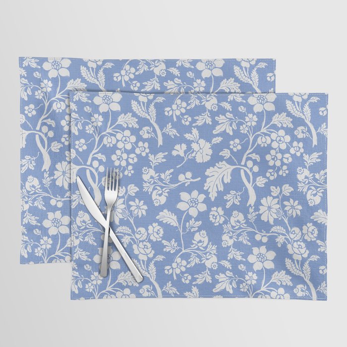 Vintage Style Chintz Florals On Blue Placemat Gallery Image 1