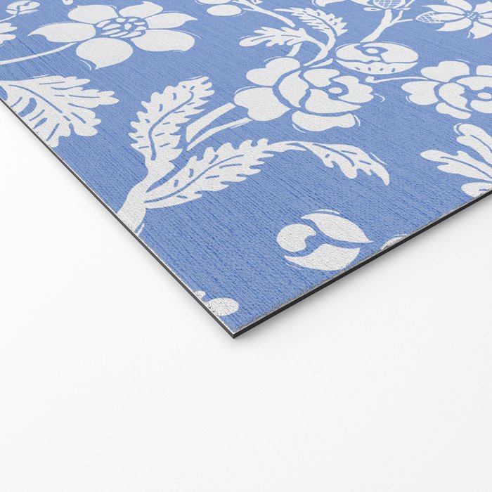 Vintage Style Chintz Florals On Blue Welcome Mat Gallery Image 2