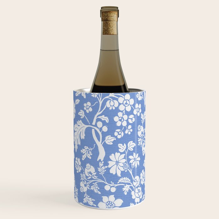 Vintage Style Chintz Florals On Blue Wine Chiller Gallery Image 3
