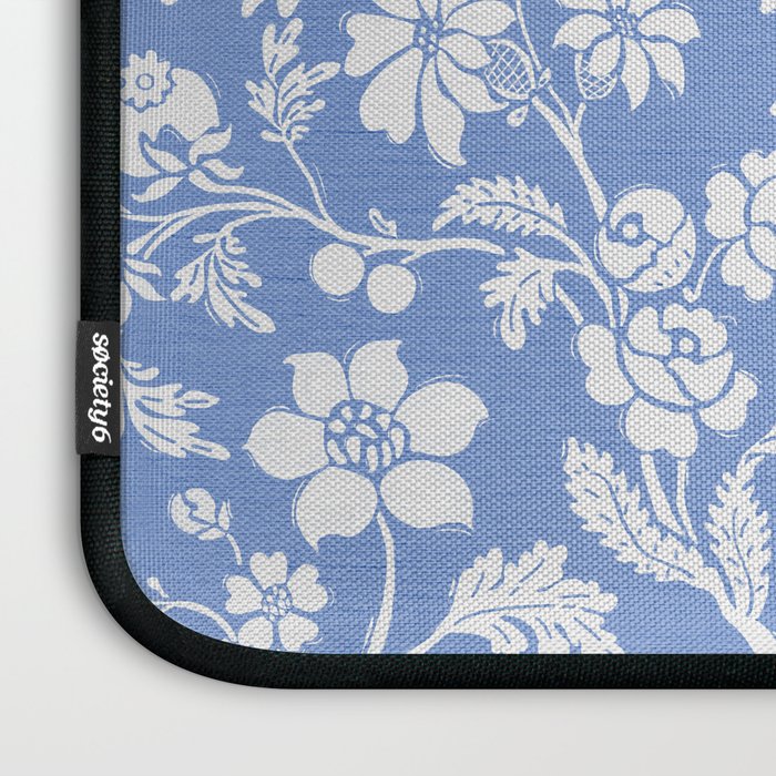 Vintage Style Chintz Florals On Blue Laptop Sleeve Gallery Image 3