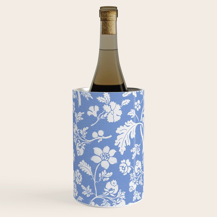 Vintage Style Chintz Florals On Blue Wine Chiller Gallery Image 1