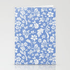 Vintage Style Chintz Florals On Blue Stationery Card Gallery Image 2