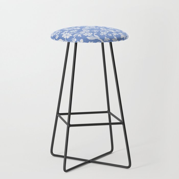 Vintage Style Chintz Florals On Blue Stool Gallery Image 1