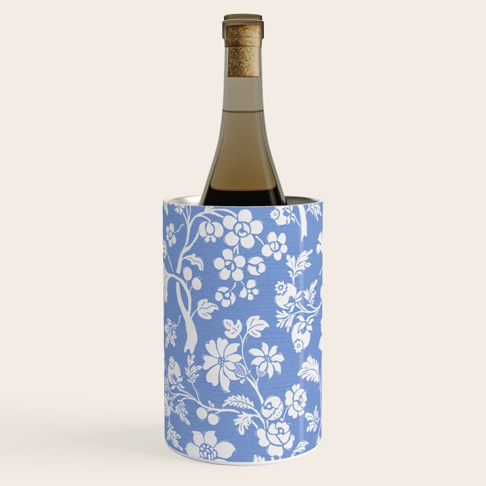 Vintage Style Chintz Florals On Blue Wine Chiller Gallery Image 2
