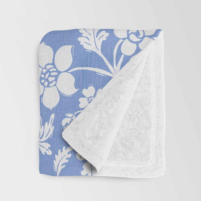 Vintage Style Chintz Florals On Blue Throw Blanket Gallery Image 3