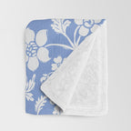 Vintage Style Chintz Florals On Blue Throw Blanket Gallery Image 3
