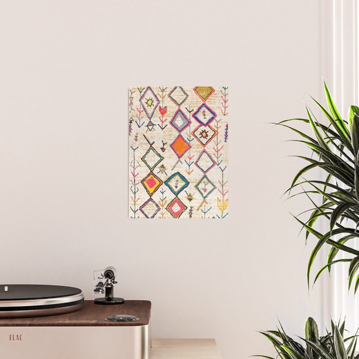 Traditional Vintage Moroccan Berber rug Poster Gallery Image 2