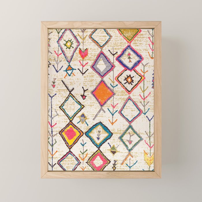 Traditional Vintage Moroccan Berber rug Mini Art Print Gallery Image 1
