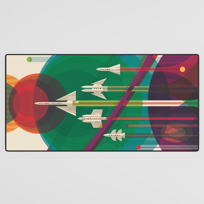NASA Retro Space Travel Poster The Grand Tour Desk Mat Gallery Image 3