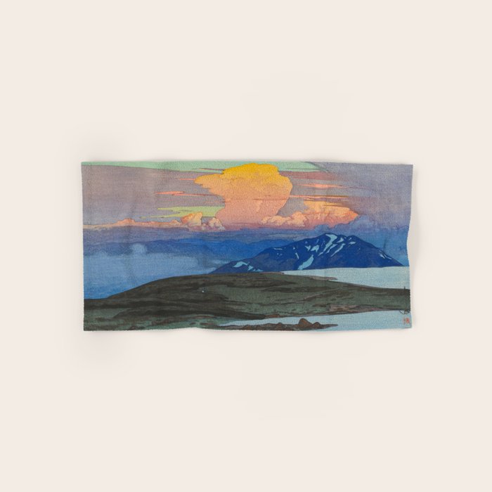 Japan Alps Vintage Beautiful Japanese Woodblock Print Hiroshi Yoshida Landscape Towels Gallery Image 1