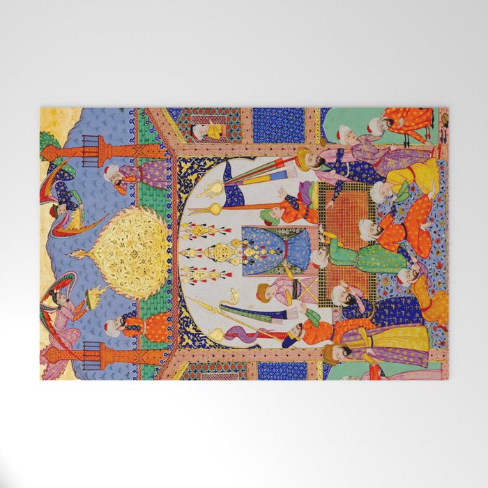  Karkhi, porter at the tomb of Imam Riza, being honoured Islamic Antique Art  Welcome Mat Gallery Image 1