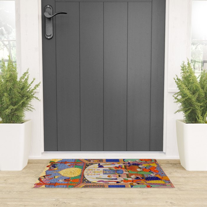  Karkhi, porter at the tomb of Imam Riza, being honoured Islamic Antique Art  Welcome Mat Gallery Image 3