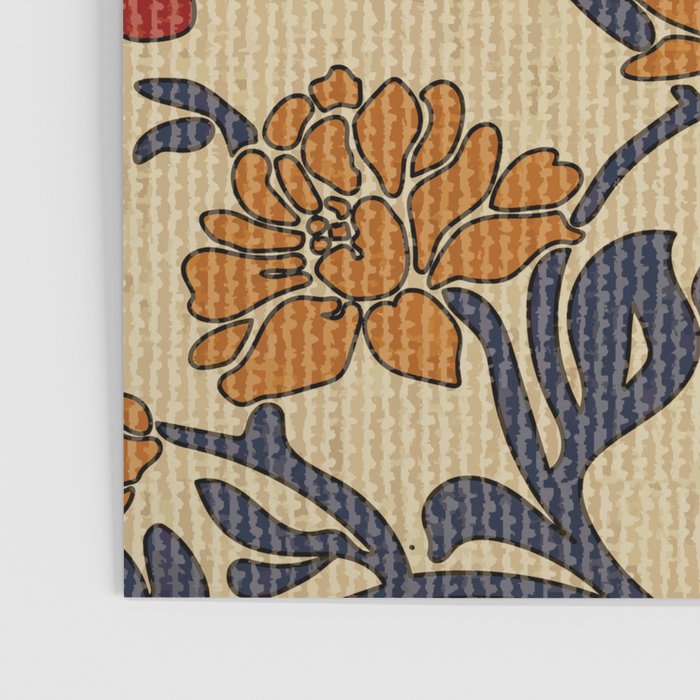 Vintage victorian floral upholstery fabric light background Poster Gallery Image 3