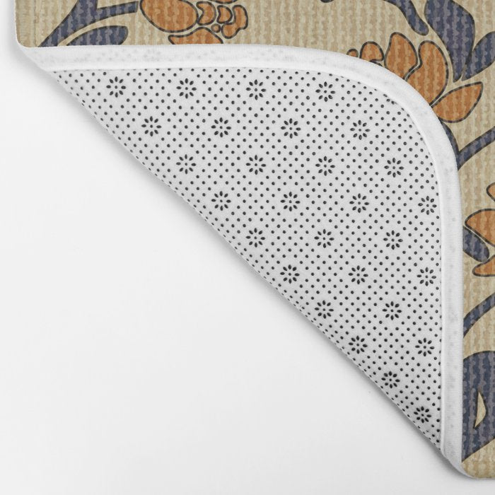 Vintage victorian floral upholstery fabric light background Bath Mat Gallery Image 2