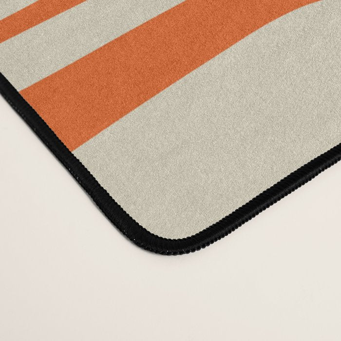 Mid Century Modern Piquet Abstract Geometric Multi Pattern Orange Aqua Beige Desk Mat Gallery Image 4