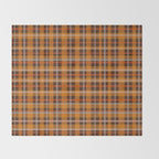 Autumn Retro 70s Plaid Pattern in Brown and Orange Throw Blanket Gallery Image 2
