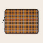 Autumn Retro 70s Plaid Pattern in Brown and Orange Laptop Sleeve Gallery Image 1