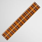 Autumn Retro 70s Plaid Pattern in Brown and Orange Table Runner Gallery Image 3