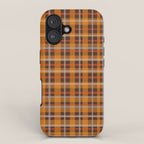 Autumn Retro 70s Plaid Pattern in Brown and Orange iPhone Case Gallery Image 1