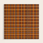 Autumn Retro 70s Plaid Pattern in Brown and Orange Wood Wall Art Gallery Image 1