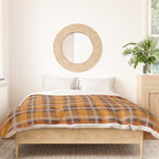 Autumn Retro 70s Plaid Pattern in Brown and Orange Duvet Cover Gallery Image 3