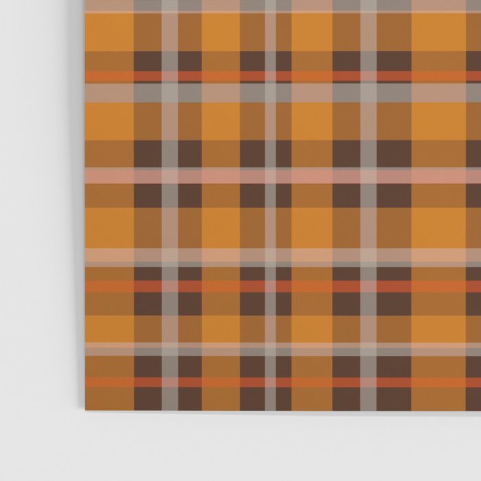 Autumn Retro 70s Plaid Pattern in Brown and Orange Poster Gallery Image 3