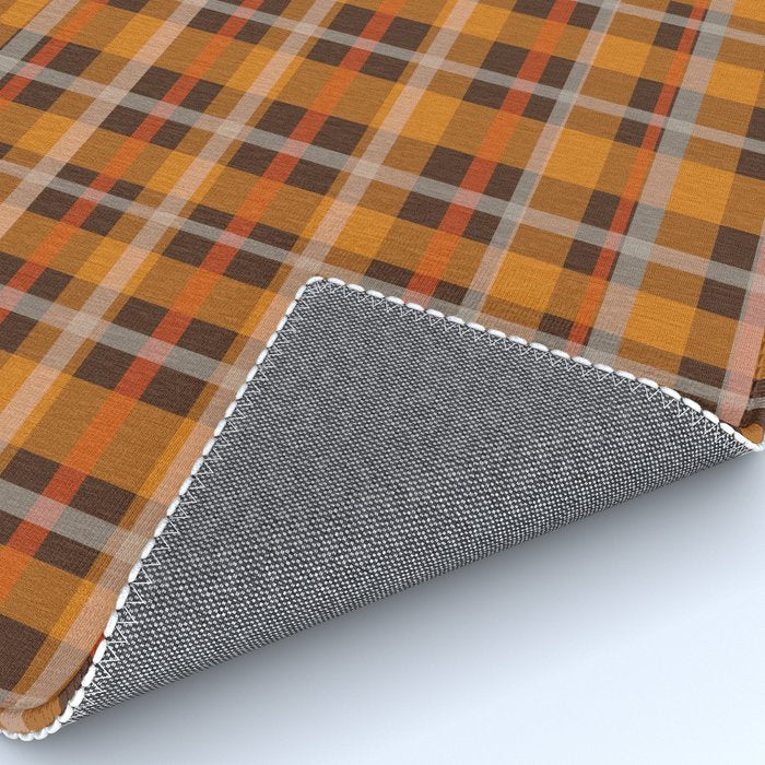 Autumn Retro 70s Plaid Pattern in Brown and Orange Rug Gallery Image 4