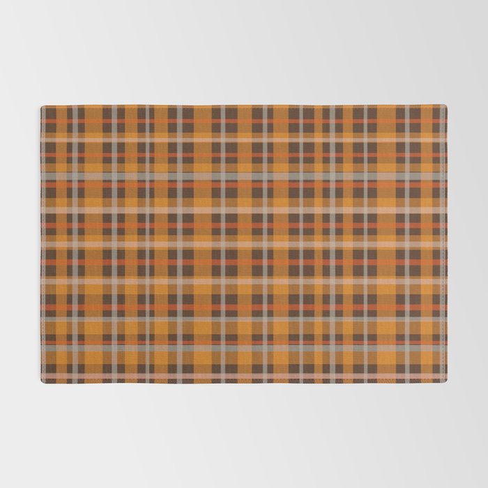 Autumn Retro 70s Plaid Pattern in Brown and Orange Rug Gallery Image 2