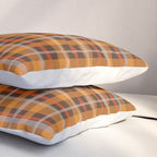 Autumn Retro 70s Plaid Pattern in Brown and Orange Pillow Sham Gallery Image 3
