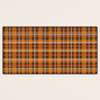 Autumn Retro 70s Plaid Pattern in Brown and Orange Desk Mat Gallery Image 3