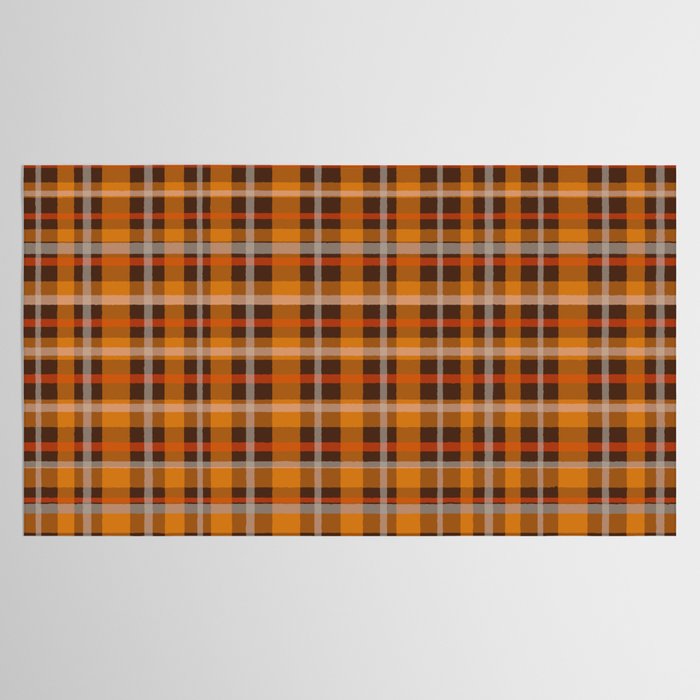 Autumn Retro 70s Plaid Pattern in Brown and Orange Tablecloth Gallery Image 2