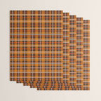 Autumn Retro 70s Plaid Pattern in Brown and Orange Wrapping Paper Gallery Image 3