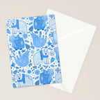 Winter Forest Woodland Animals in Blue Stationery Card Gallery Image 2