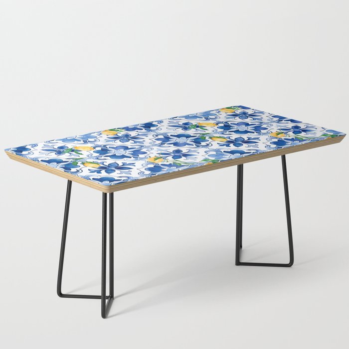 Blue tiles,mosaic,Mediterranean tiles,majolica art ,lemon ,citrus, Coffee Table Gallery Image 1