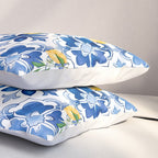 Blue tiles,mosaic,Mediterranean tiles,majolica art ,lemon ,citrus, Pillow Sham Gallery Image 3