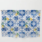 Blue tiles,mosaic,Mediterranean tiles,majolica art ,lemon ,citrus, Wall Hanging Gallery Image 1