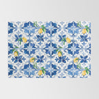 Blue tiles,mosaic,Mediterranean tiles,majolica art ,lemon ,citrus, Rug Gallery Image 2