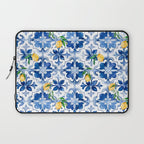 Blue tiles,mosaic,Mediterranean tiles,majolica art ,lemon ,citrus, Laptop Sleeve Gallery Image 1