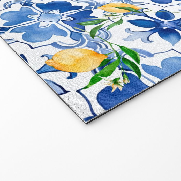 Blue tiles,mosaic,Mediterranean tiles,majolica art ,lemon ,citrus, Welcome Mat Gallery Image 2