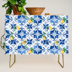 Blue tiles,mosaic,Mediterranean tiles,majolica art ,lemon ,citrus, Credenza Gallery Image 1