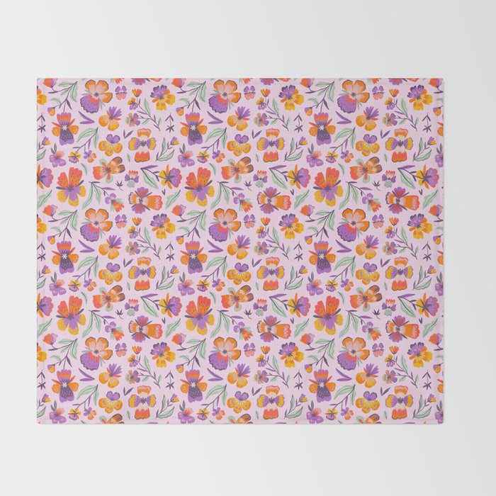 Pansies Throw Blanket Gallery Image 2