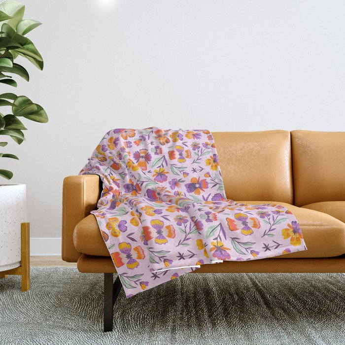 Pansies Throw Blanket Gallery Image 1