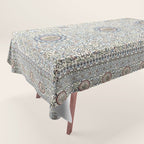Antique Persian Cream Blue Pearl Carpet Tablecloth Gallery Image 1